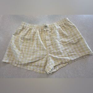 Oddli Women's Yellow Checkered Shorts Size Large